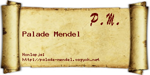 Palade Mendel névjegykártya